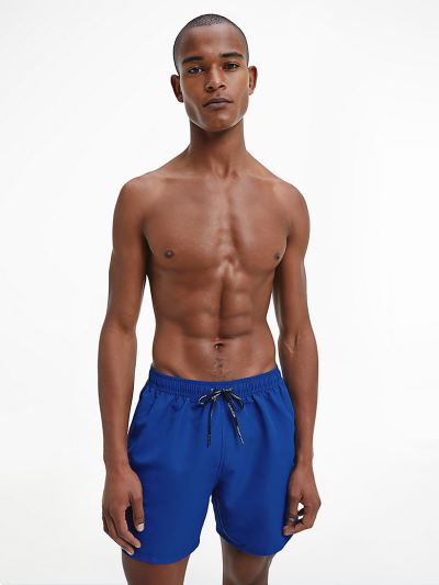 Calvin Klein Fürdőruha HU952425 | Calvin Klein Logo Ties Medium Drawstring Férfi Úszónadrág Kék